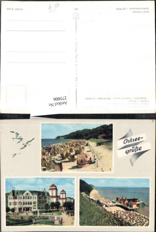 275006,Göhren Strand Strandkörbe Binz Promenade Selin Seebrücke Mehrbildkarte