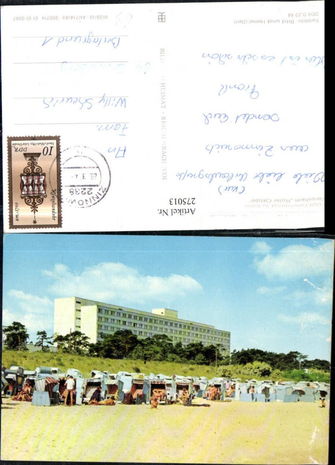 275013,Ostseebad Zinnowitz Ferienheim Roter Oktober Strand Strandleben Strandkörbe