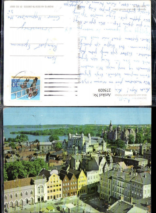 275020,Schwerin Totale Blick zum Schloss jetzt Pädagogisches Institut