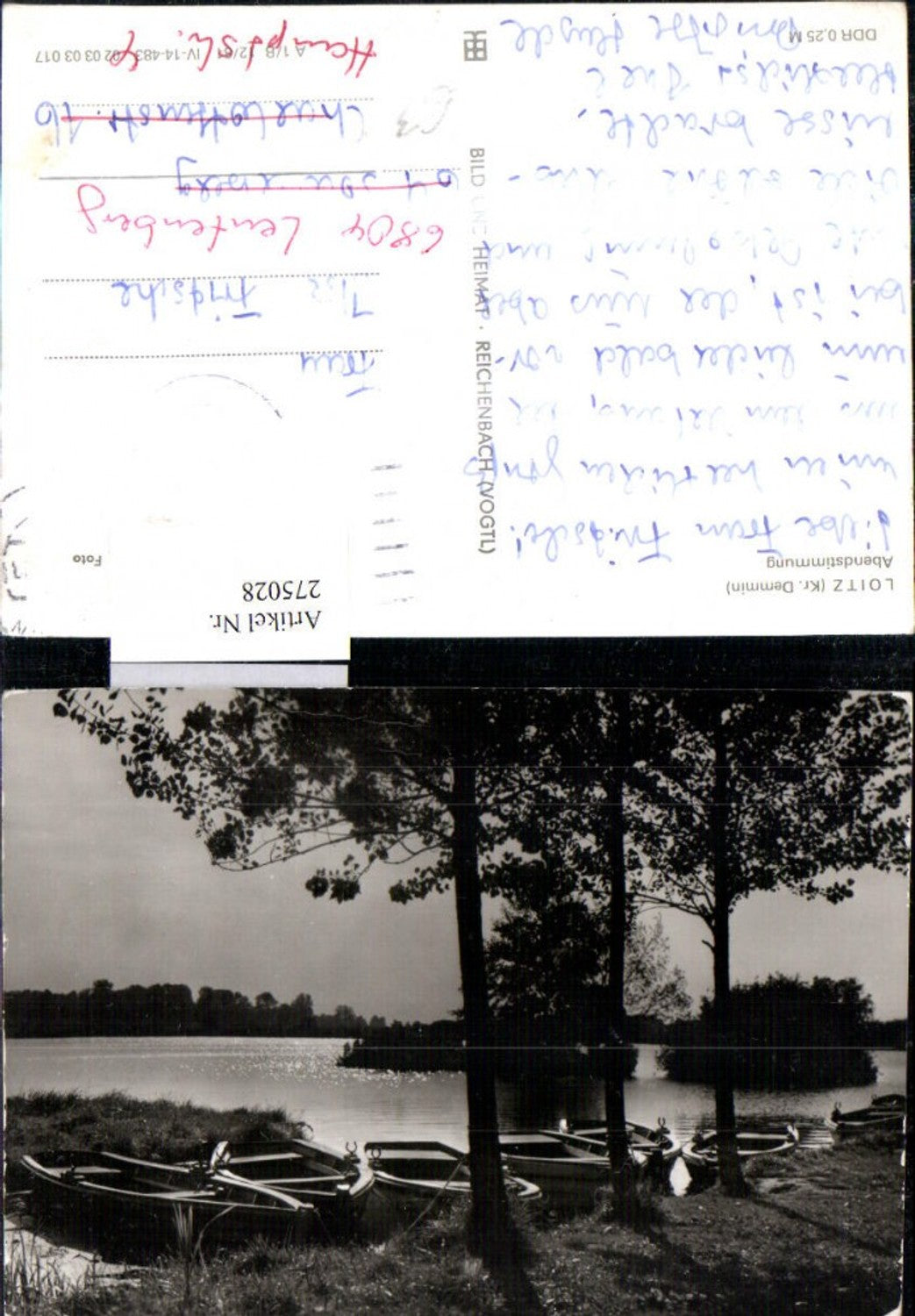 275028,Loitz Abendstimmung Partie Boote Ruderboote