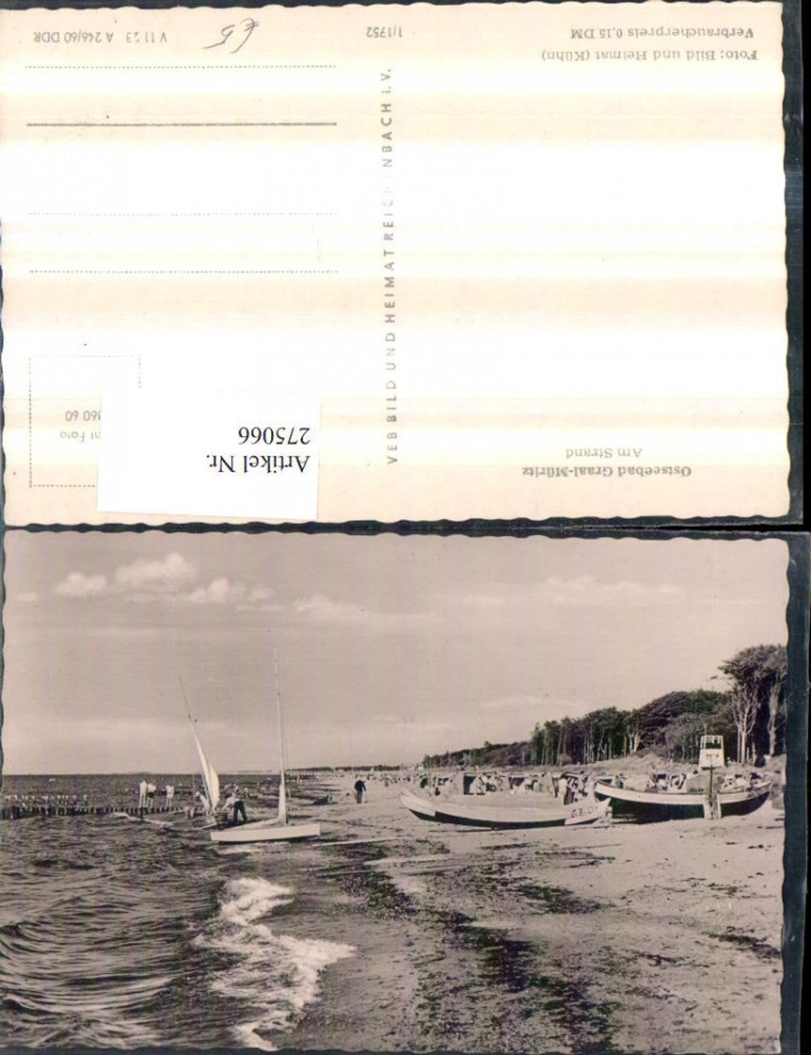 275066,Ostseebad Graal-Müritz Strand Boote Partie pub VEB 1/1752