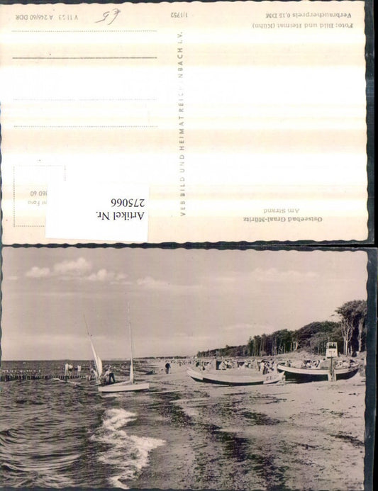 275066,Ostseebad Graal-Müritz Strand Boote Partie pub VEB 1/1752