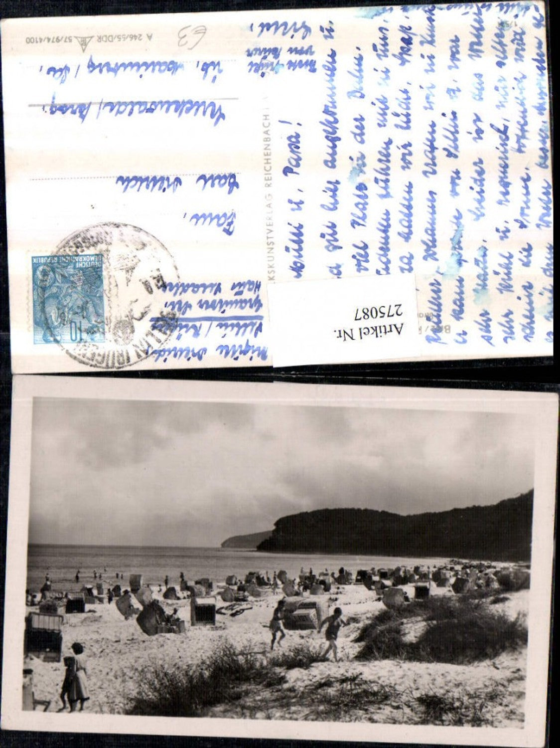 275087,Binz auf Rügen Strand Strandleben Strandkörbe pub VEB