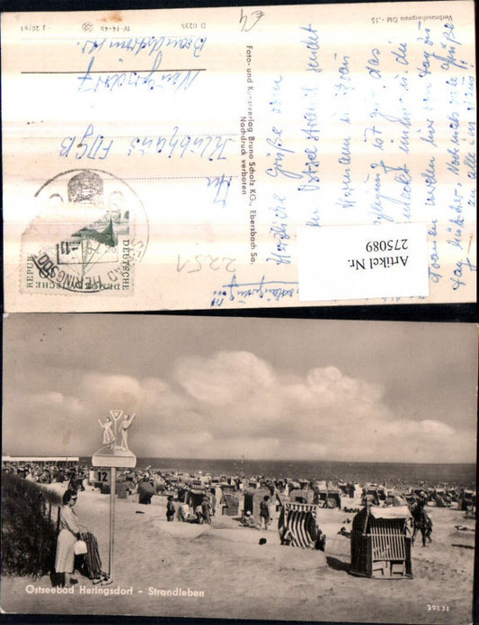 275089,Ostseebad Heringsdorf Strandleben Strand Strandkörbe