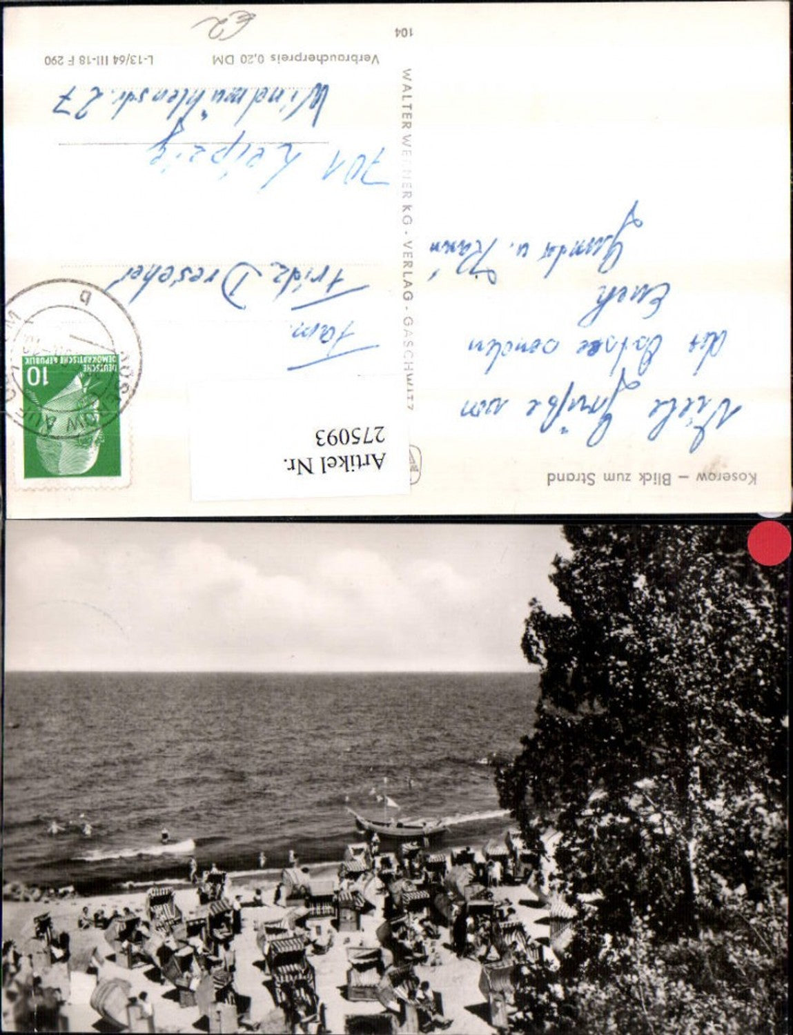 275093,Koserow Blick zum Strand Strandleben Strandkörbe