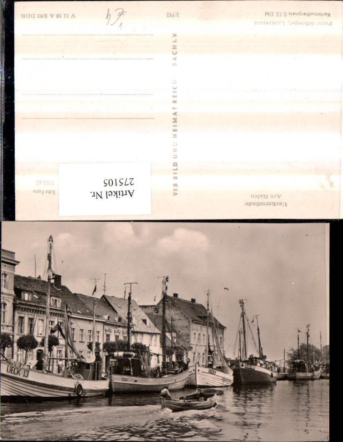275105,Ueckermünde Hafen Fischerboote Boote pub VEB 3/792