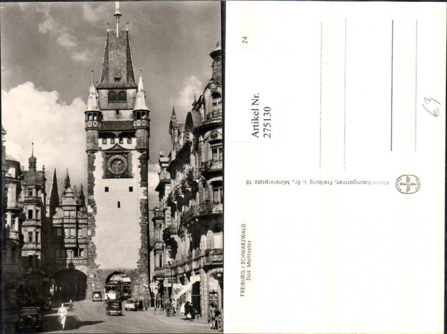 275130,Freiburg im Schwarzwald Das Martinstor Turm Straßenansicht