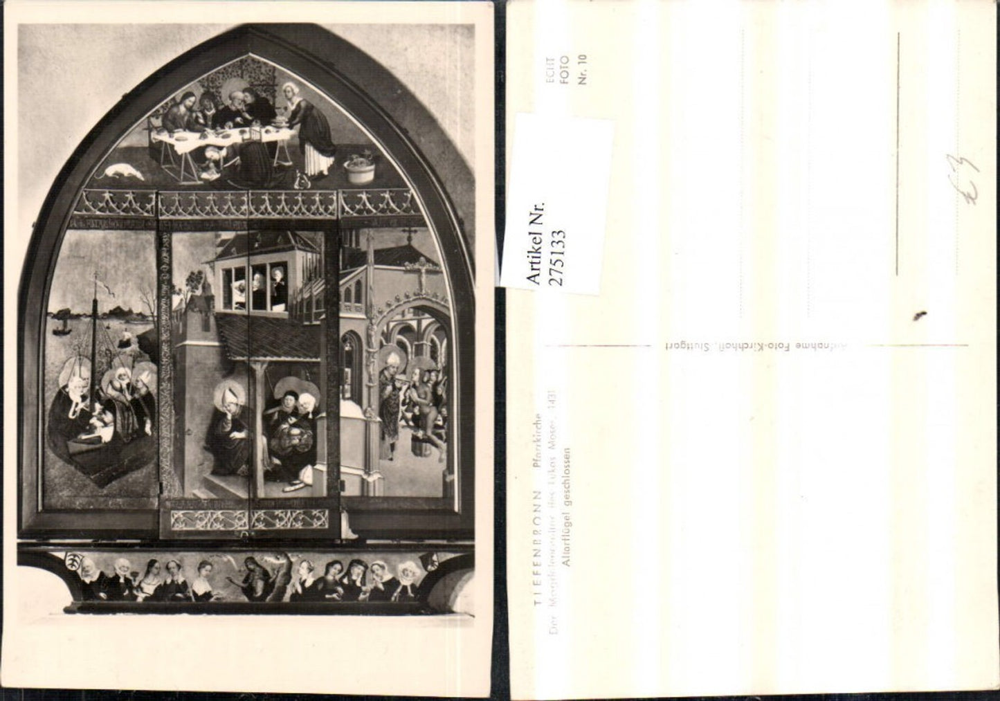 275133,Tiefenbronn Pfarrkirche Kirche Magdalenenlaltar des Lukas Moser Altarflügel geschlossen