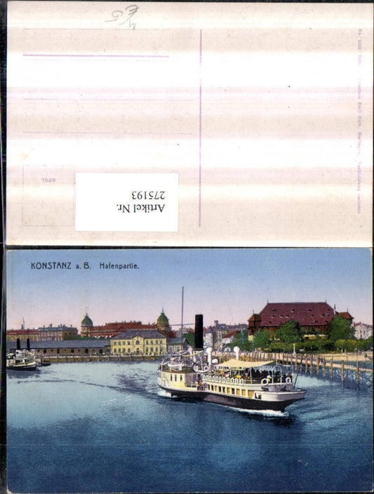 275193, Konstanz on Lake Constance, harbor scene, steamer