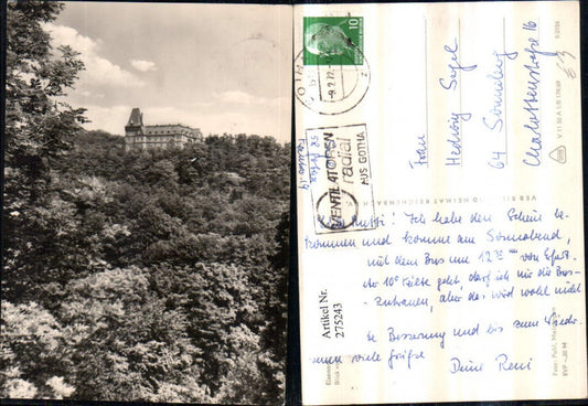 275243, Eisenach View from Hellthal to Hainstein pub VEB 9/2956