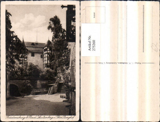 275260, Friedensburg b. Bad Leutenberg castle courtyard courtyard bay window