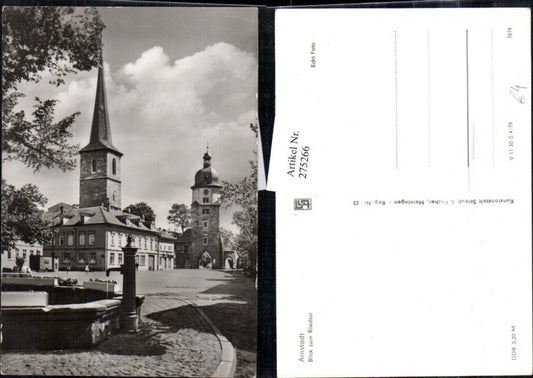 275266, Arnstadt View towards the Riedtor Fountain Street view Tower