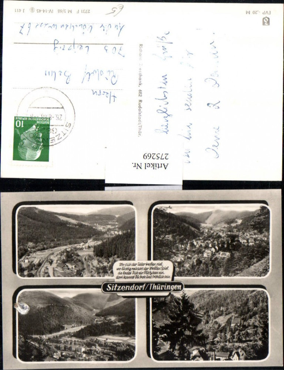 275269,Sitzendorf in Thüringen Totale Mehrbildkarte
