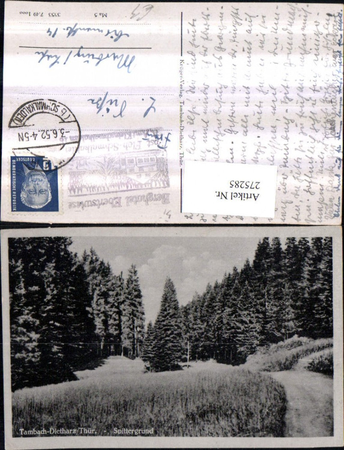 275285,Tambach-Dietharz in Thüringen Spittergrund Wegpartie Wald
