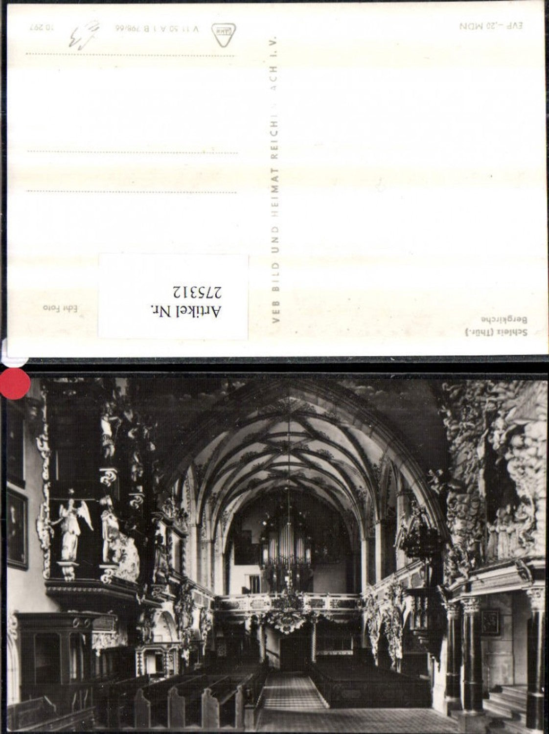 275312,Schleiz in Thüringen Bergkirche Kirche Innenansicht pub VEB