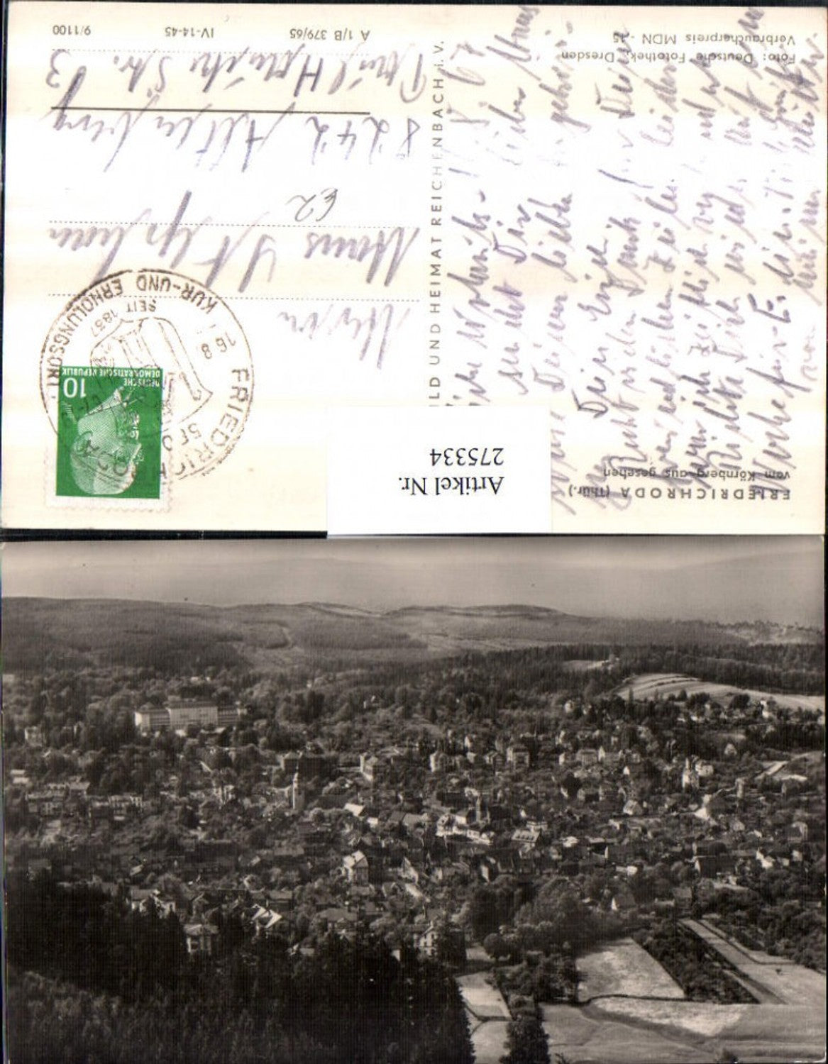 275334,Friedrichroda Totale vom Körnberg aus pub VEB