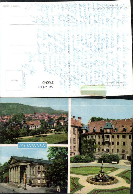 275343, Meiningen Total Theater Castle Courtyard with Fountain Multi-view Map