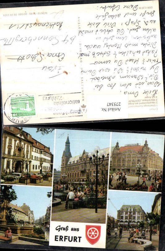 275347, Erfurt Governor's Office Post Office at Anger Department Store Center Multi-view postcard