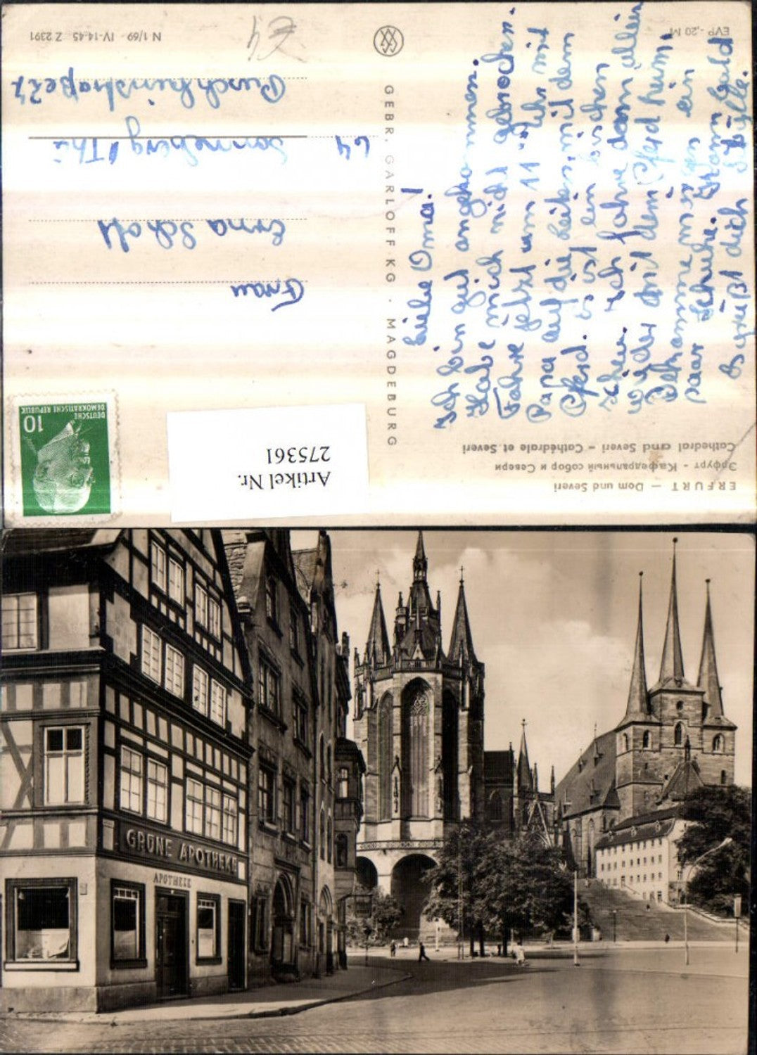 275361,Erfurt Dom Kirche u. Severi Grüne Apotheke