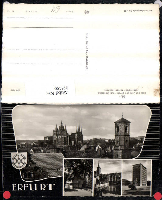 275390, Erfurt View of Cathedral and Severi Kreuzsand Junkersand District Council Multi-view map