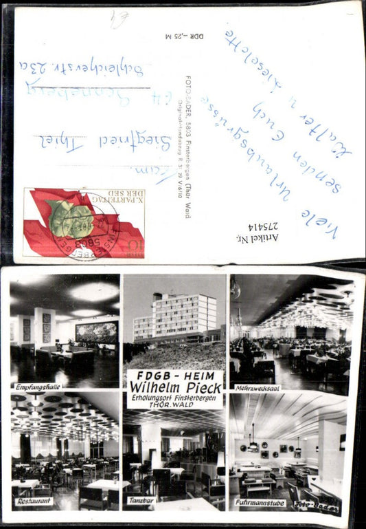 275414,Finsterbergen FDGB-Heim Wilhelm Pieck Tanzbar Restaurant Mehrbildkarte