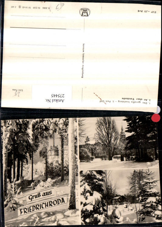 275445, Greetings from Friedrichroda, Inselsberg Park, Dancing Beech, Winter Pictures, Multi-image postcard