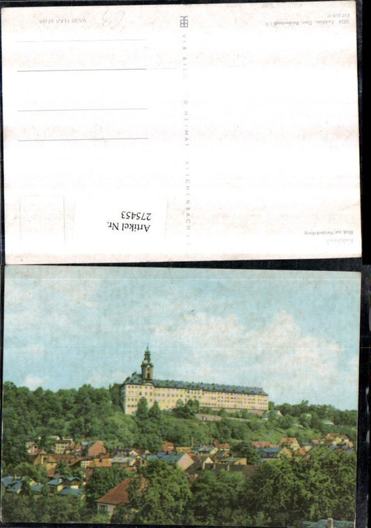 275453, Rudolstadt View towards Heidecksburg Castle pub VEB