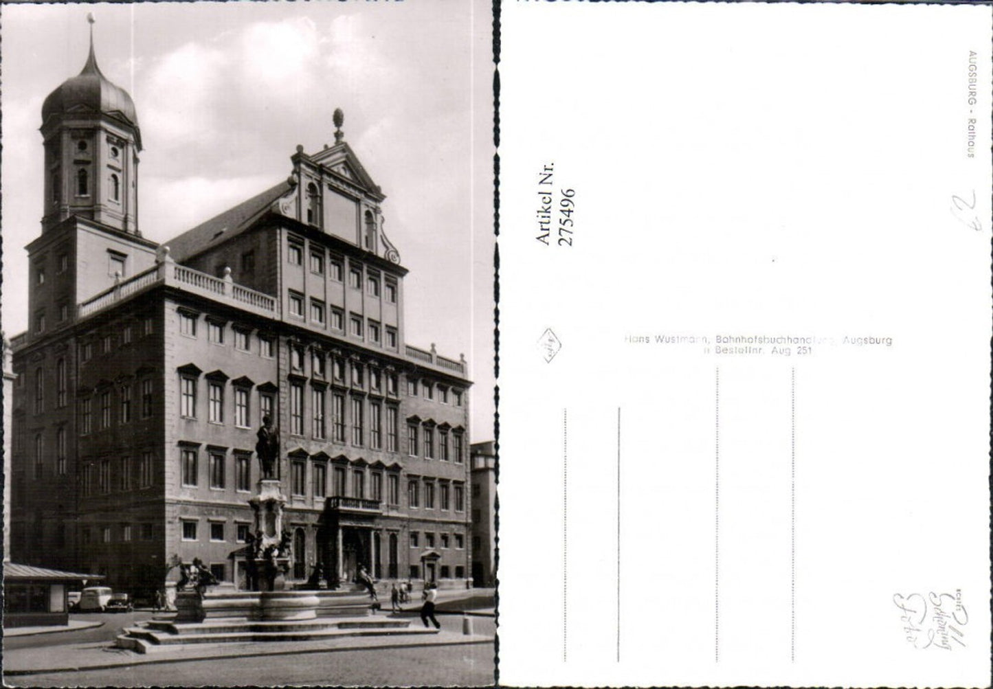 275496,Augsburg Rathaus Brunnen