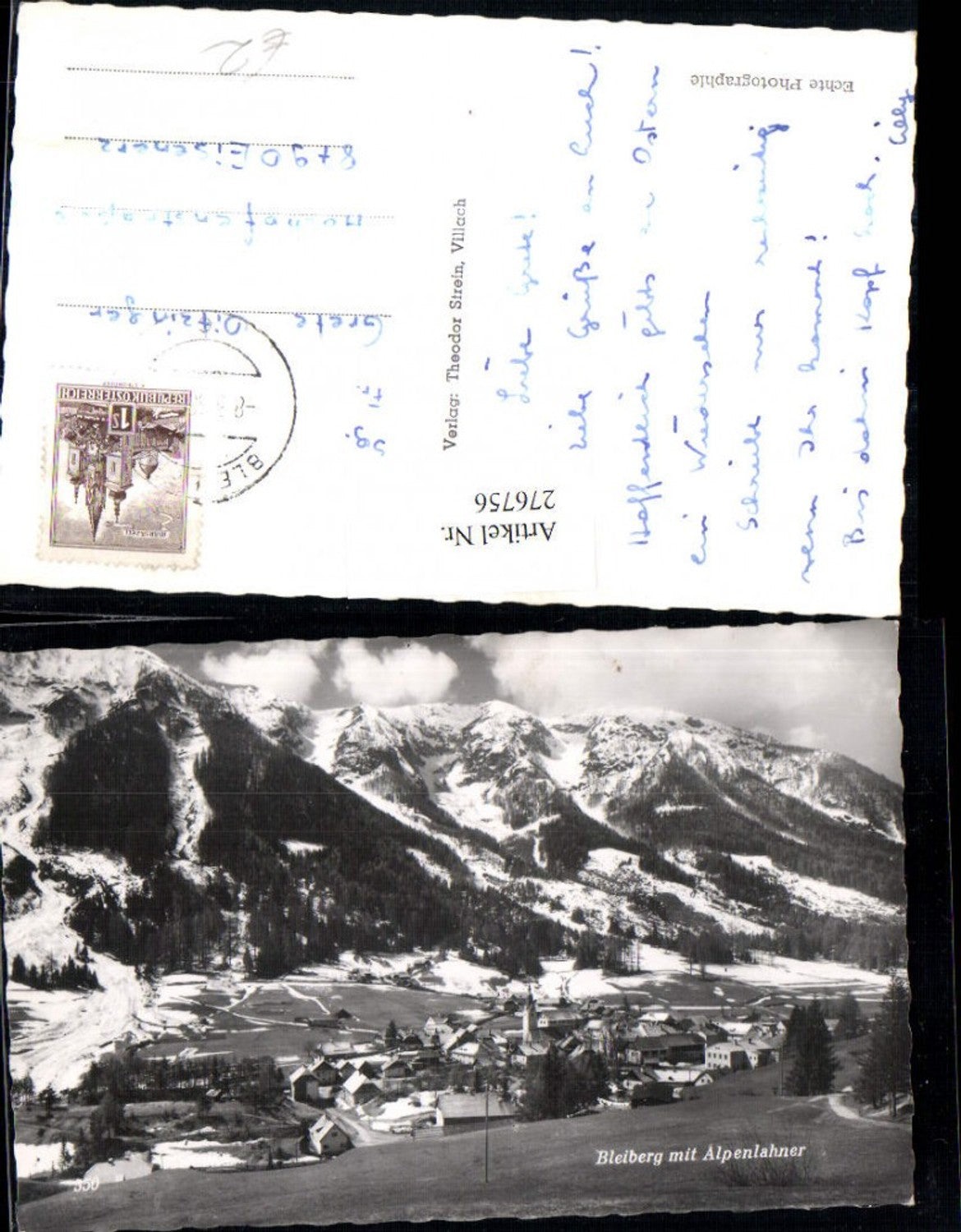 276756,Bleiberg Totale m. Alpenlahner Bergkulisse