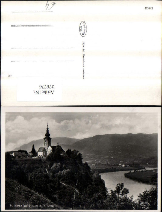 276776,Villach St. Martin Kirche m. d. Drau