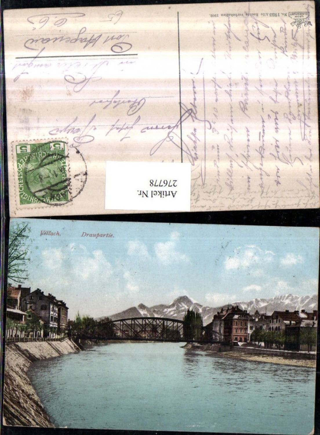 276778, Villach Draupartie Brücke pub Leon 1933