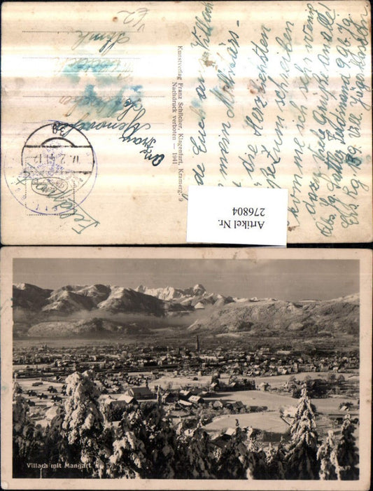 276804,Villach Totale m. Mangart Bergkulisse Winterbild pub Franz Schilcher 2637