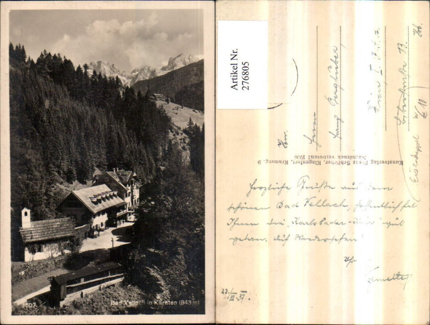 276805,Bad Vellach Eisenkappel Kapelle pub Franz Schilcher 1507