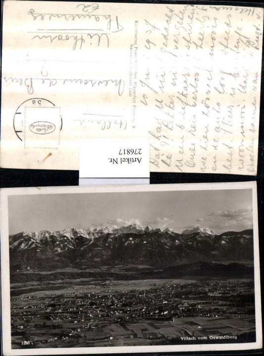 276817,Villach Totale vom Oswaldiberg Bergkulisse pub Franz Schilcher 1280