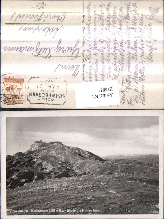 276831,Villacher Alpe b. Arnoldstein Blick geg. Die Hohen Tauern Bergkulisse pub Franz Schilcher 1323