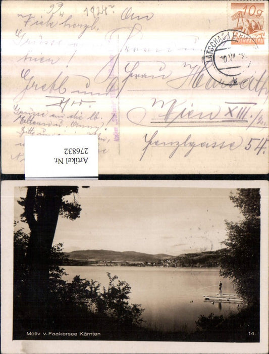276832,Motiv vom Faakersee b. Faak am See Mann b. Fischen Fischer