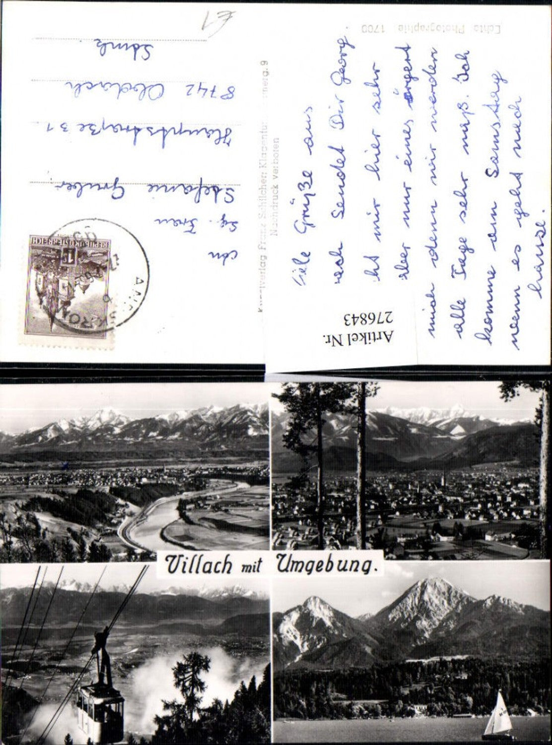 276843, Villach Total with surroundings cable car mountain scenery pub Franz Schilcher 1700