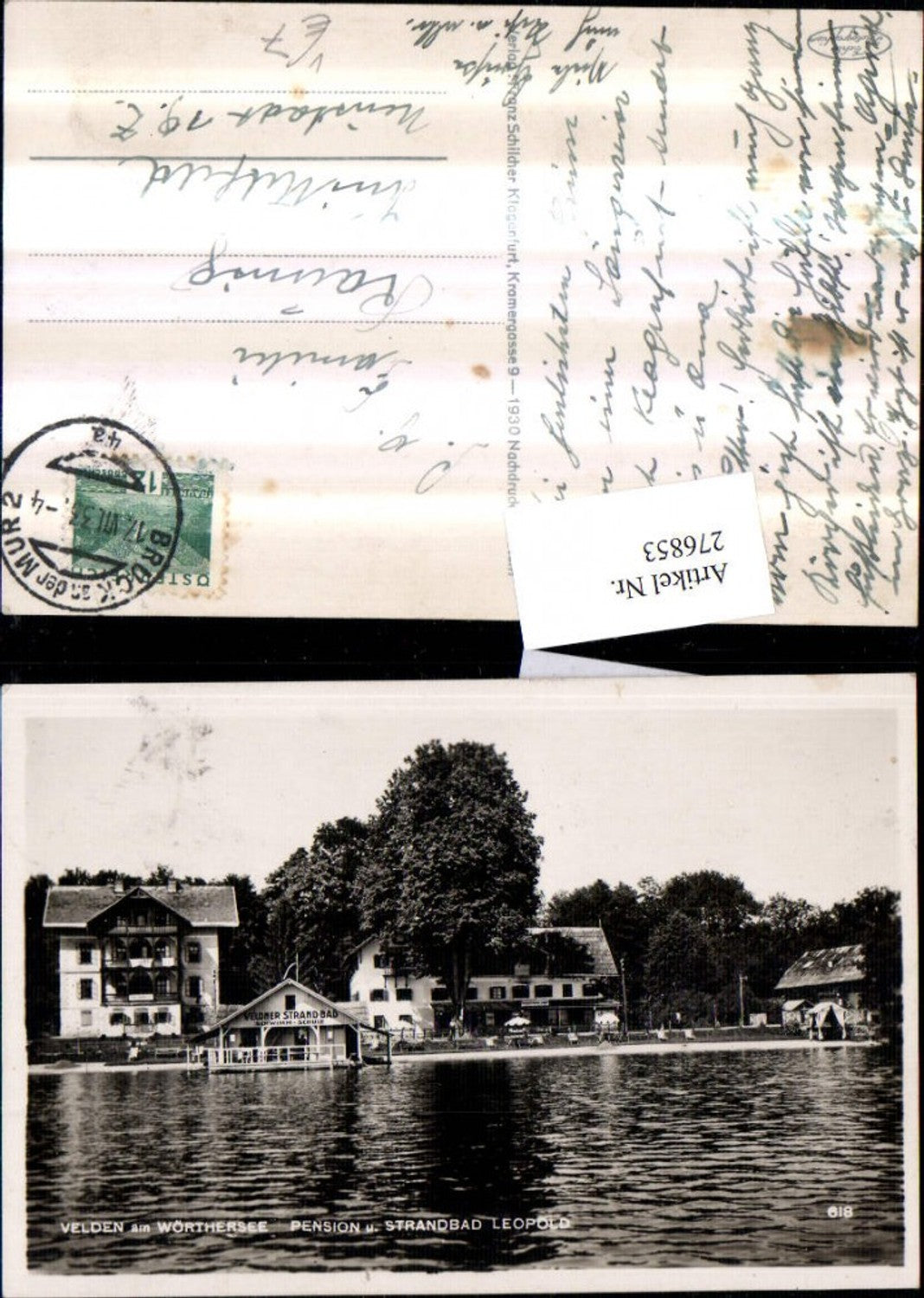 276853,Velden am Wörthersee Pension u. Strandbad Leopold pub Franz Schilcher 618