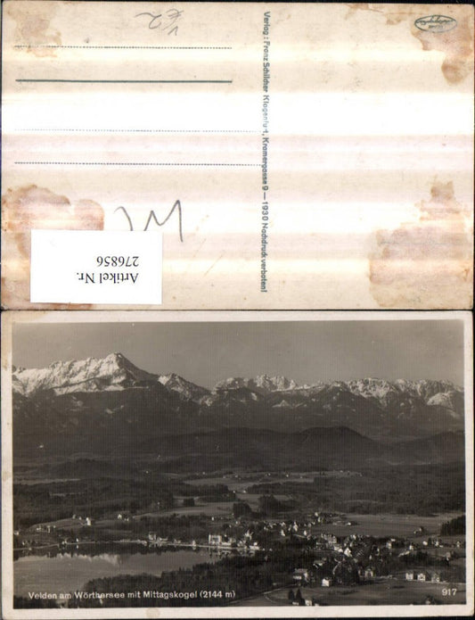 276856,Velden am Wörthersee Totale m. Mittagskogel Bergkulisse pub Franz Schilcher 917