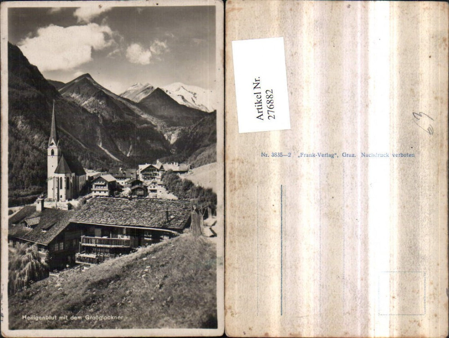 276882, Heiligenblut Total church view with Großglockner mountain backdrop