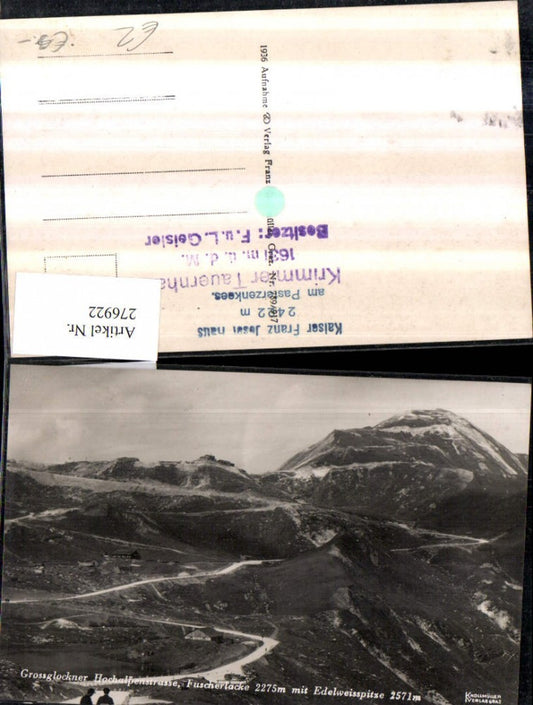 276922,Großglockner Hochalpenstraße Fuscherlacke m. Edelweißspitze Bergkulisse