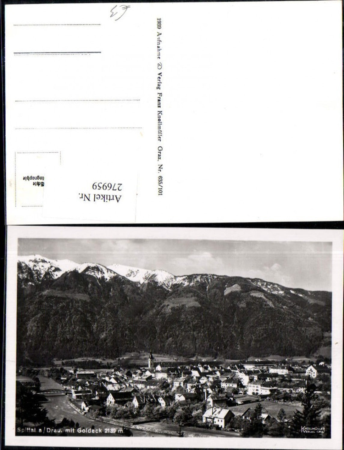 276959,Spittal an d. Drau Totale m. Goldeck Bergkulisse