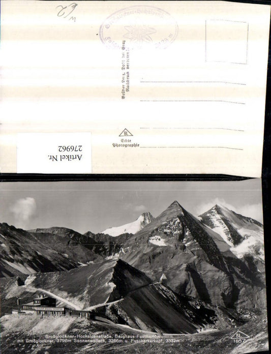 276962,Großglockner-Hochalpenstraße Berghaus Fuschertörl Bergkulisse b. Heiligenblut