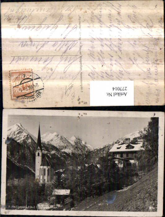 277014,Heiligenblut Teilansicht Kirche m. Großglockner Bergkulisse