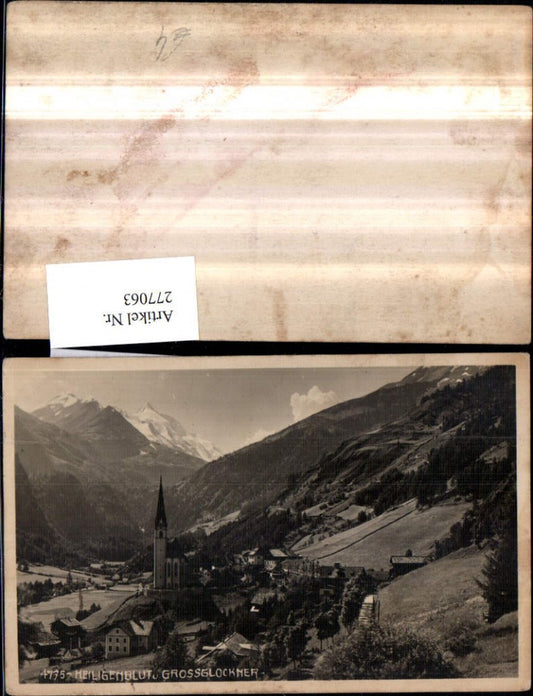 277063,Heiligenblut Totale Kirche m. Großglockner Bergkulisse