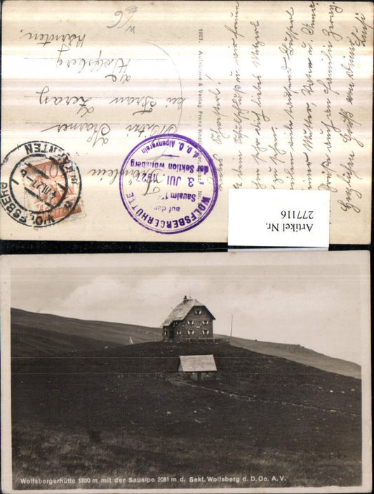 277116,Wolfsbergerhütte Berghütte m. d. Saualpe b. Wolfsberg