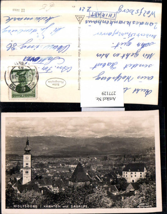 277129,Wolfsberg Totale Kirchenturm m. Saualpe