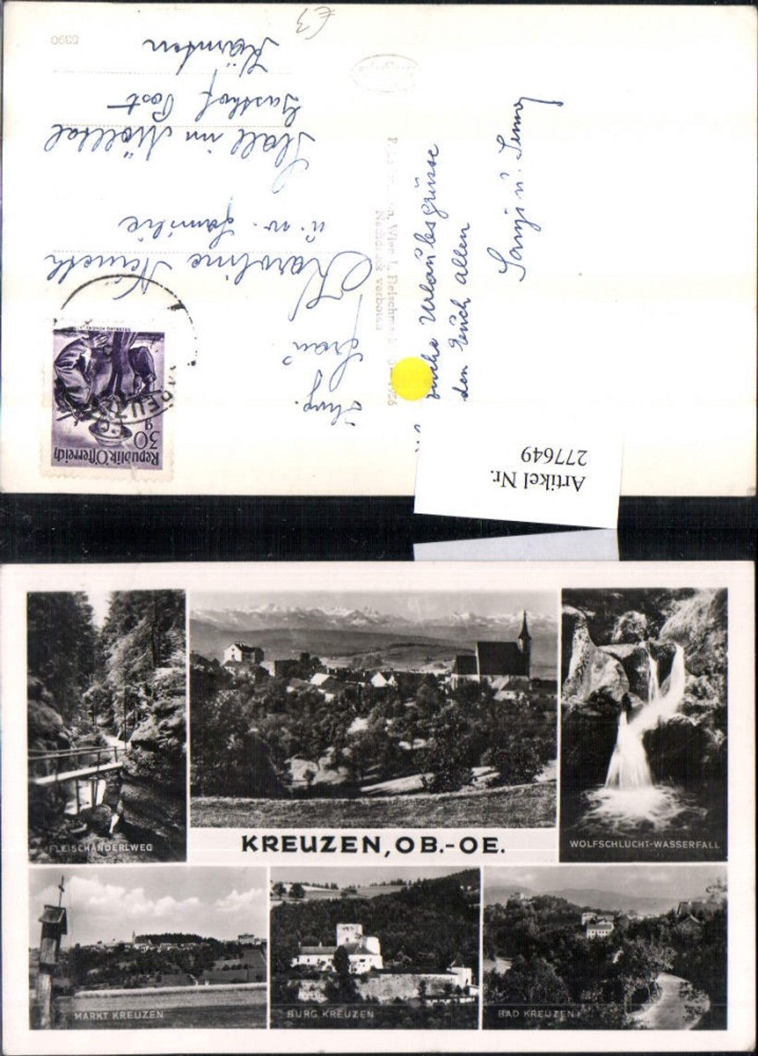 277649,Kreuzen Totale Bad Burg Wegkreuz Fleischanderlweg Wasserfall Mehrbildkarte