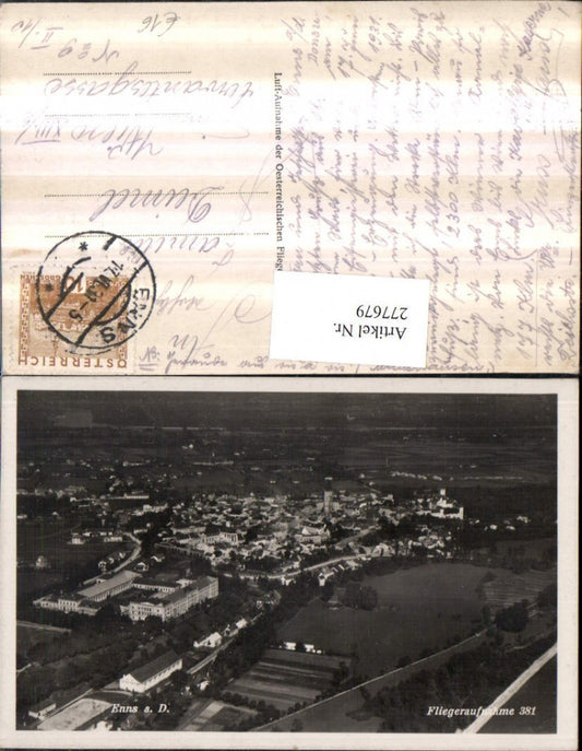 277679,Enns an d. Donau Totale Fliegeraufnahme 381