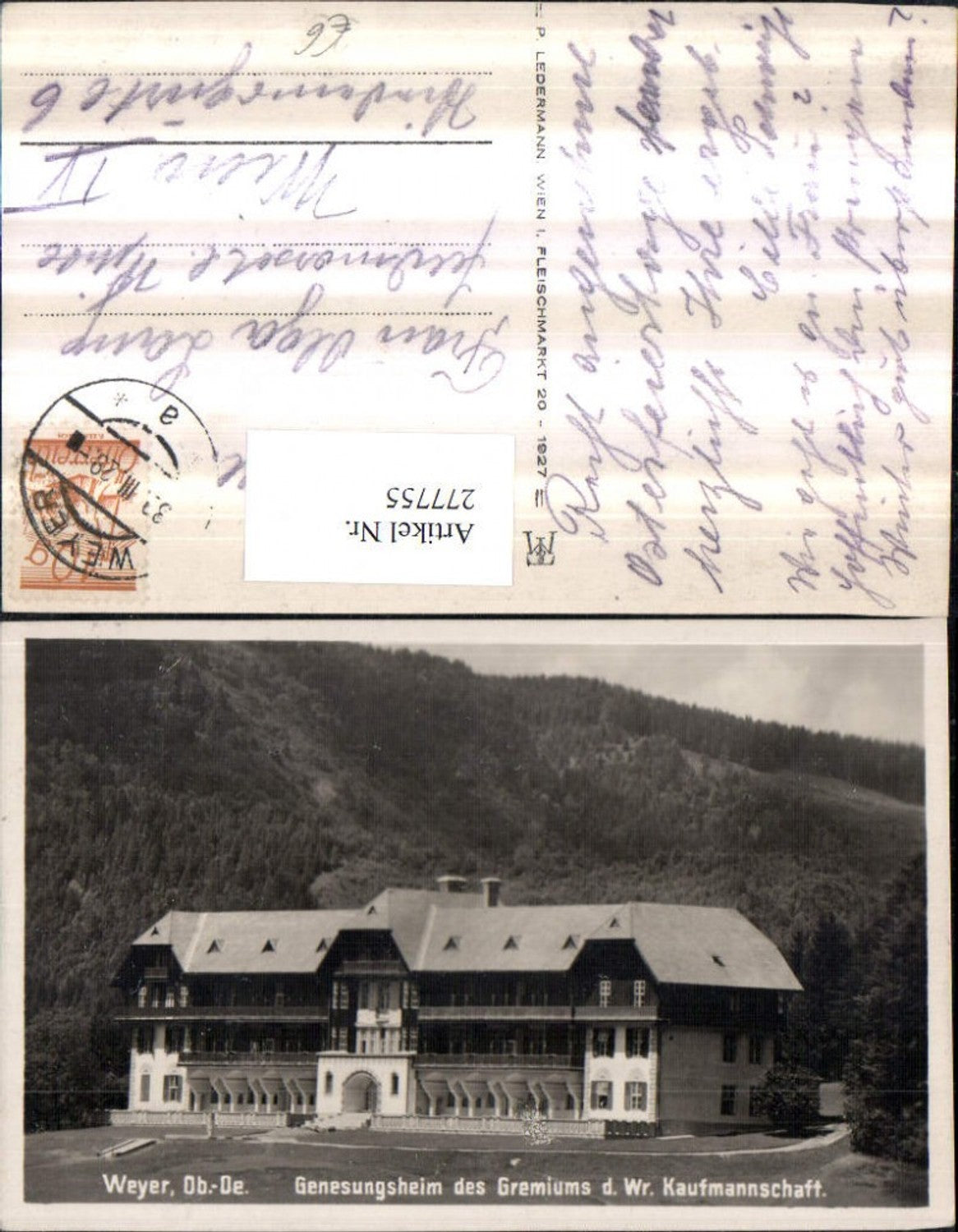 277755,Weyer Genesungsheim d. Gremiums d. Wr. Kaufmannschaft